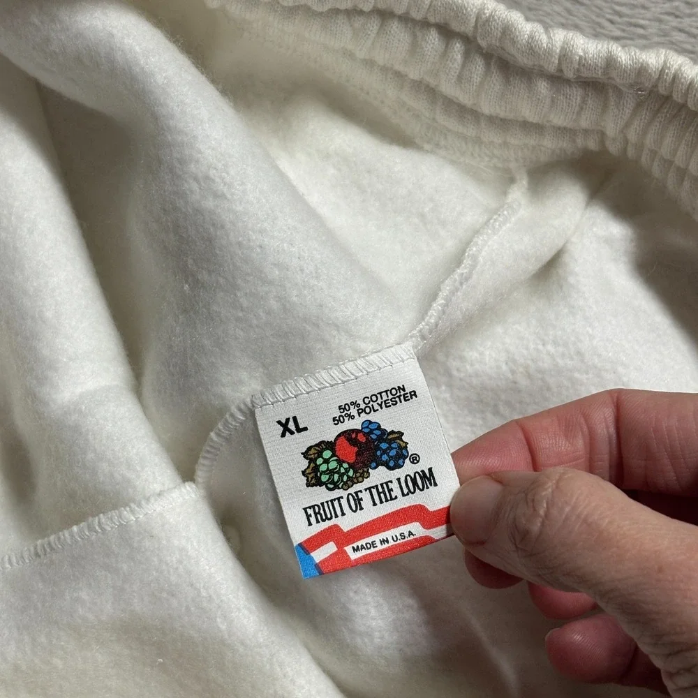 Vintage 90s Fruit Of The Loom Made In USA Sweatpants Joggers Deadstock White NWT